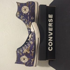 Purple Camo Unisex High-Top Converse
